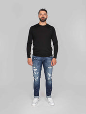 PAOLO PECORA MAGLIA GIROCOLLO 9000 NERO