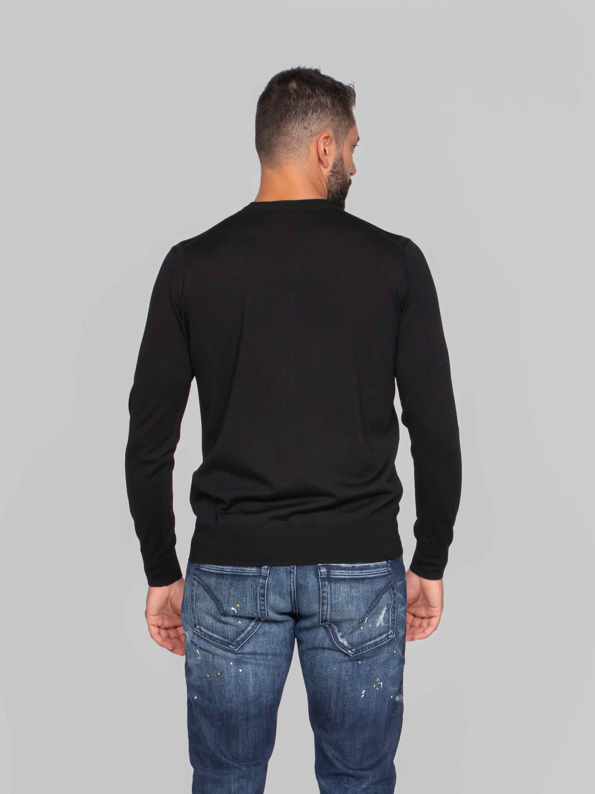 PAOLO PECORA MAGLIA GIROCOLLO 9000 NERO