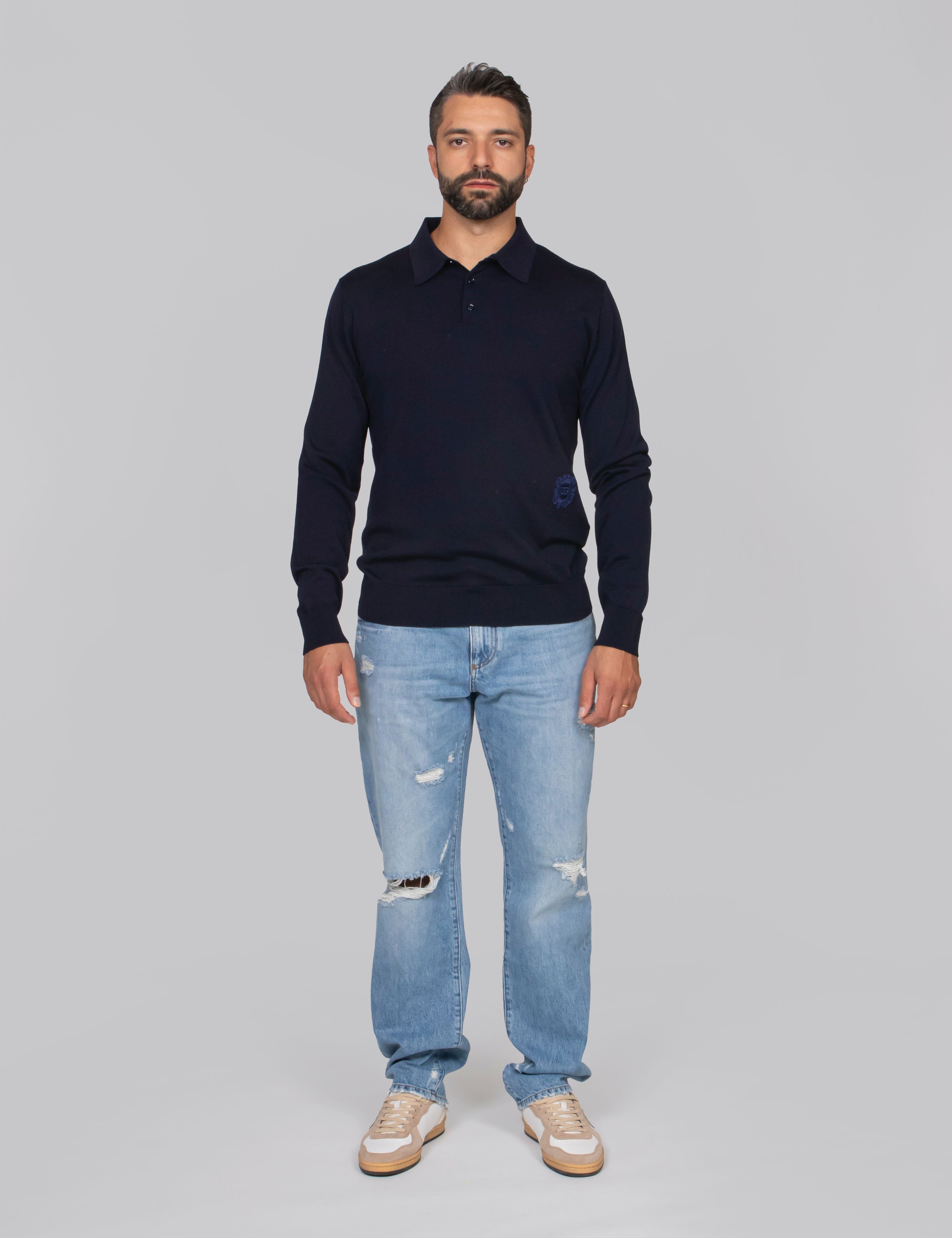 DOLCE & GABBANA POLO B0665 BLU SCURISSIMO