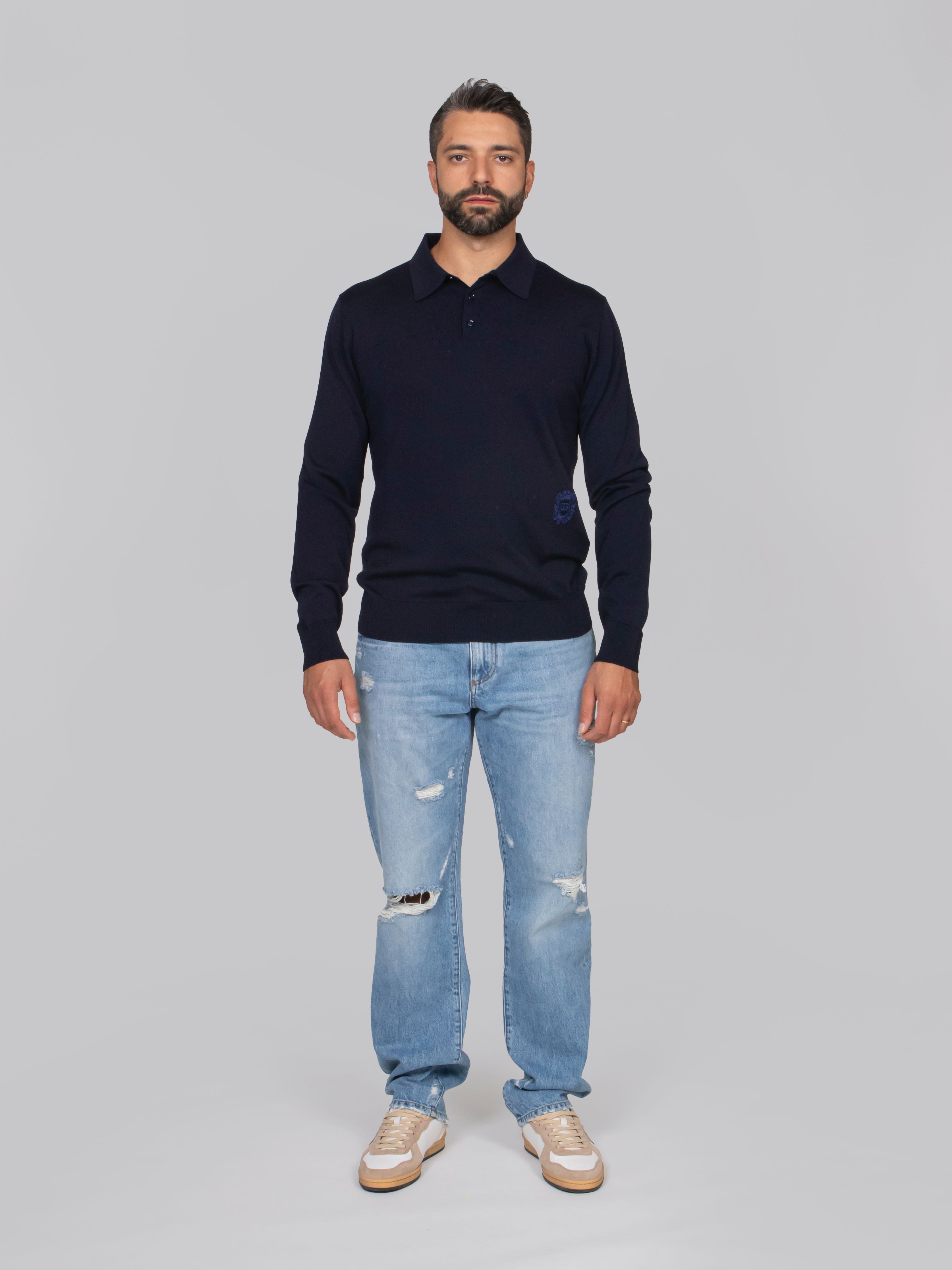 DOLCE & GABBANA POLO B0665 BLU SCURISSIMO