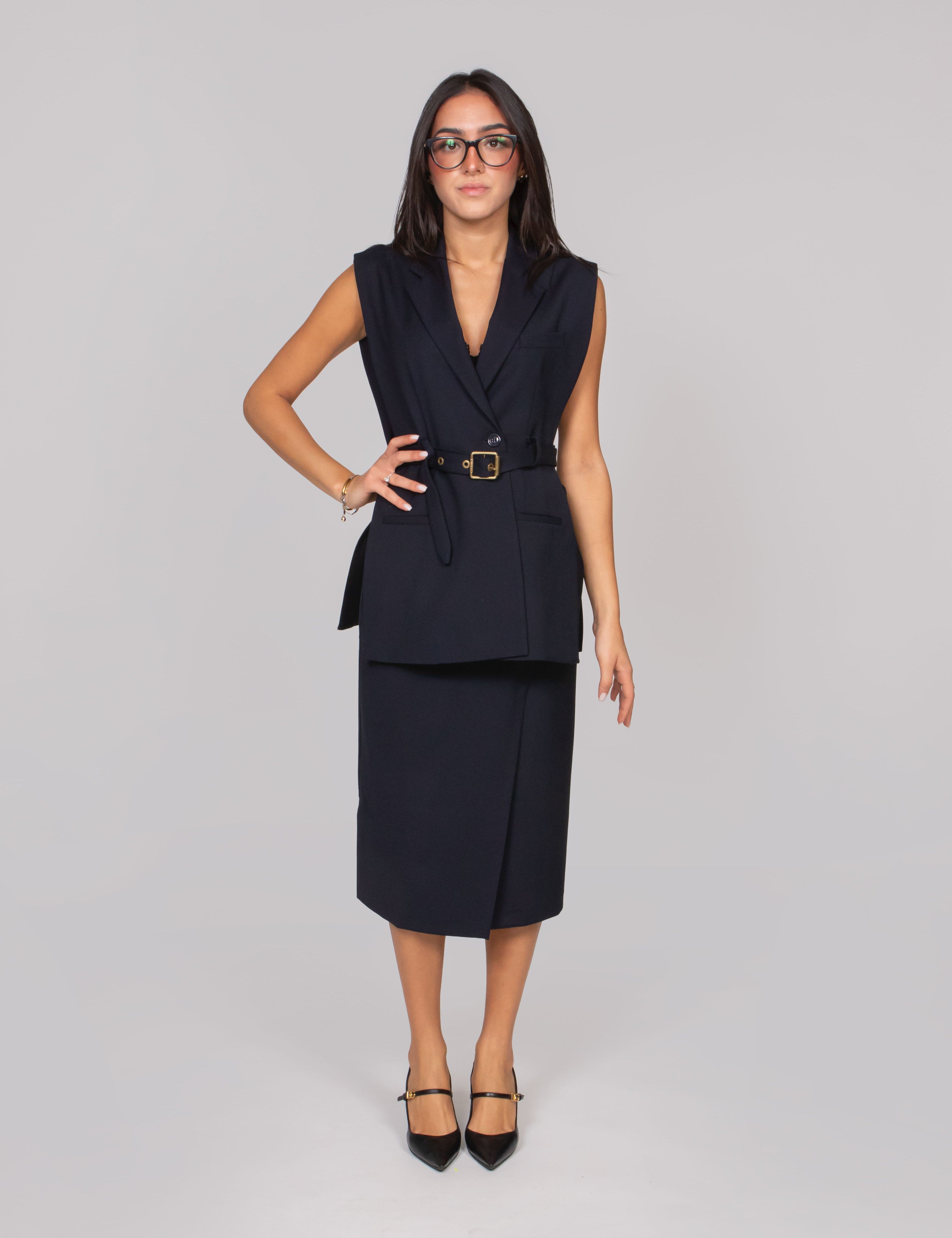 PINKO GILET G03 BLU