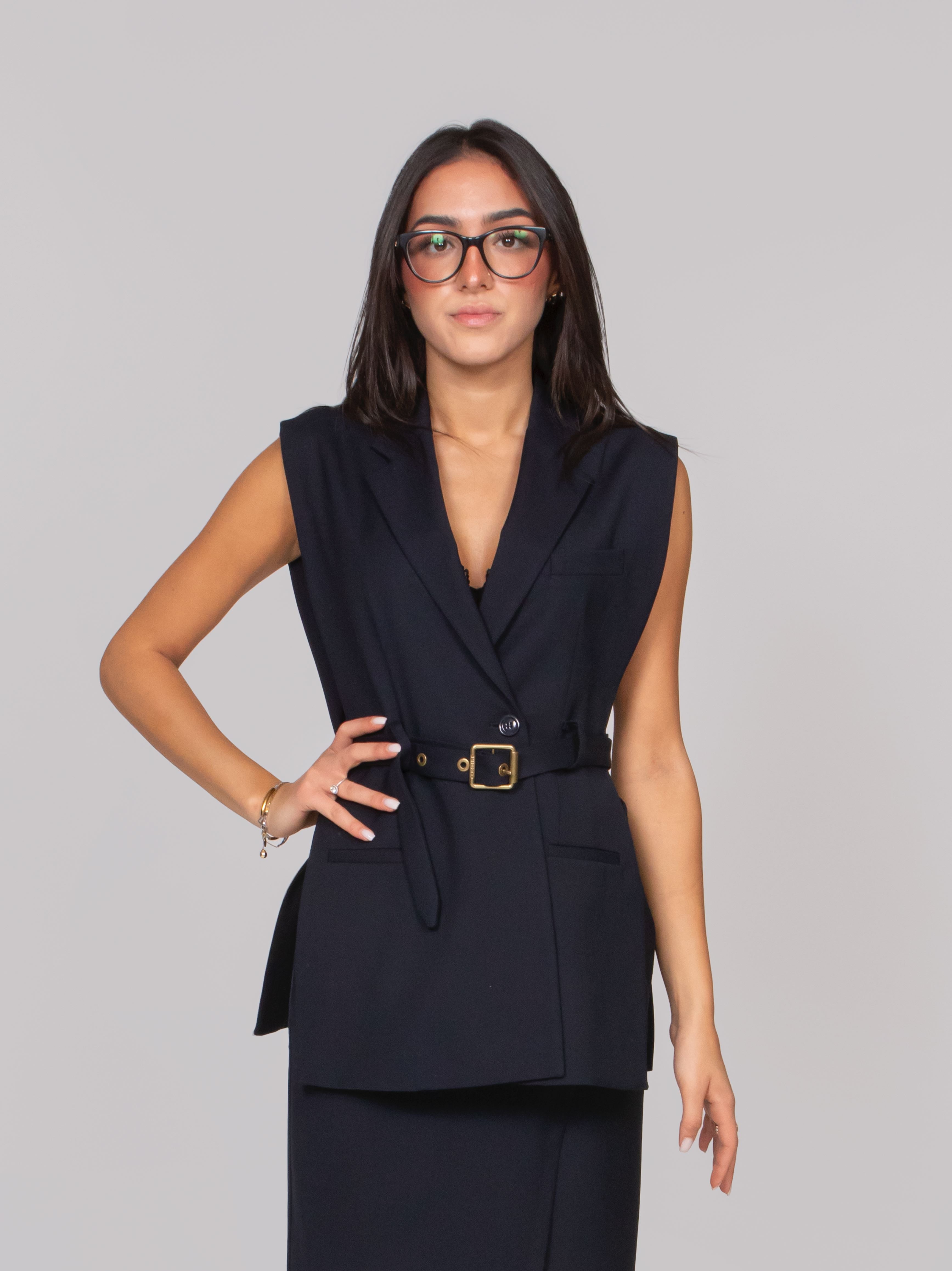 PINKO GILET G03 BLU