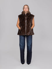 PINKO GILET M11 MARRONE CHICCO DI CAFFE'
