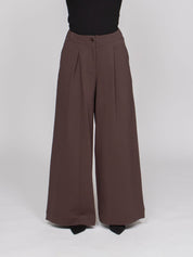 OBLO' PANTALONE CON ZIP 06 MARRONE