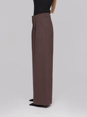 OBLO' PANTALONE CON ZIP 06 MARRONE