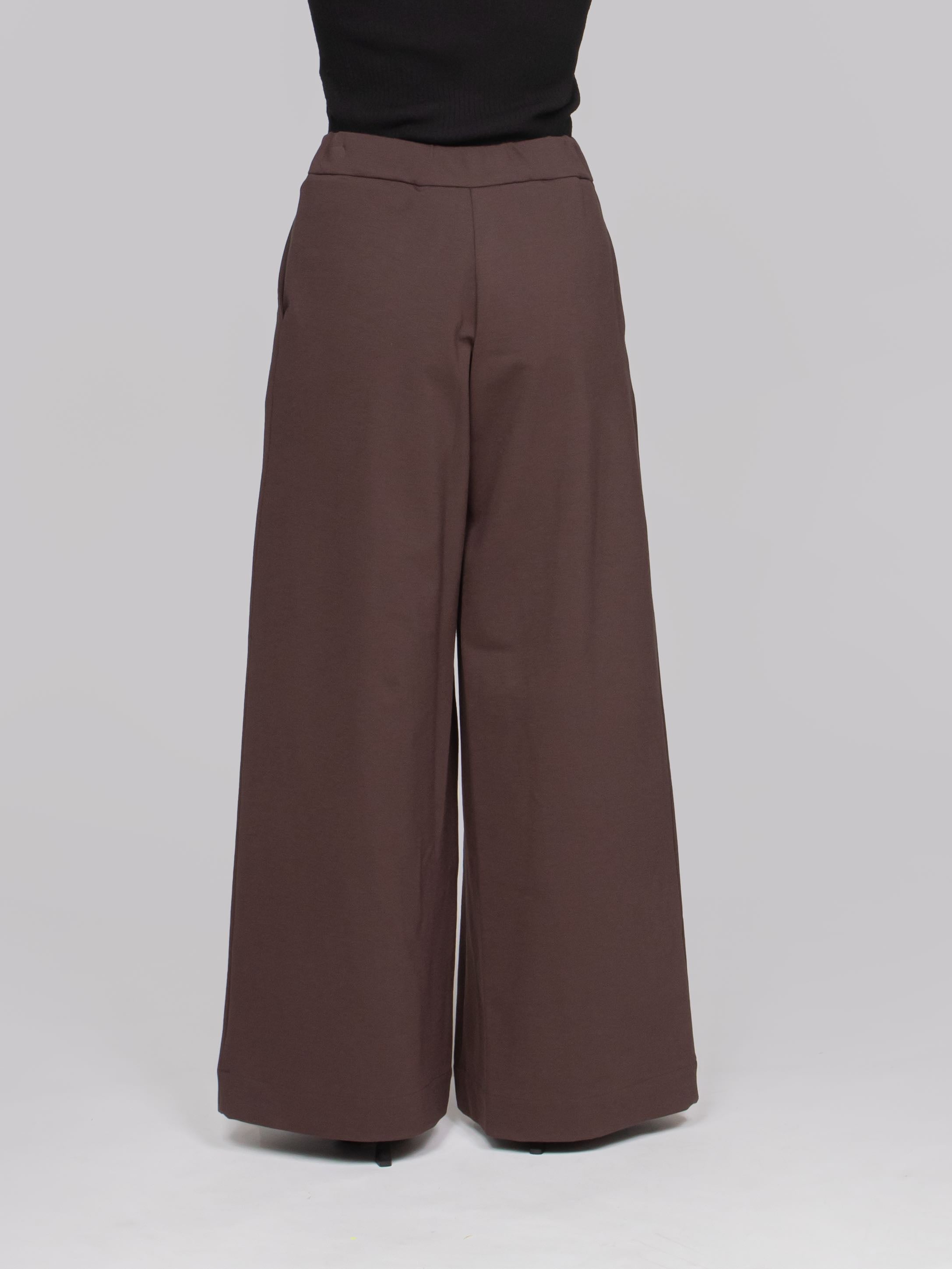 OBLO' PANTALONE CON ZIP 06 MARRONE