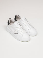 PHILIPPE MODEL SNEAKER TEMPLE LOW V010 VEAU BLANC NOIR