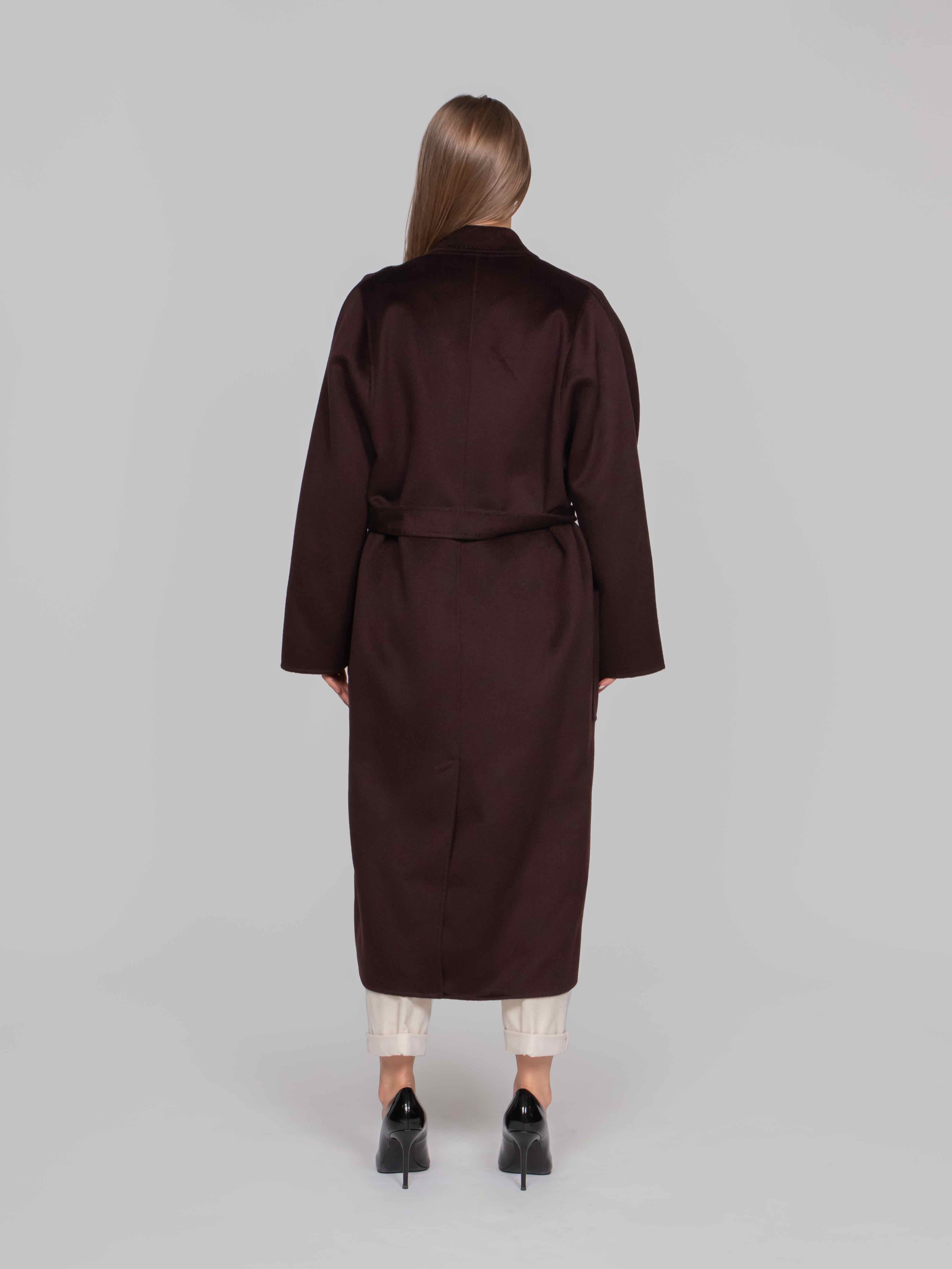 ELISABETTA FRANCHI CAPPOTTO CON CINTURA EV9 DARK CHOCOLATE