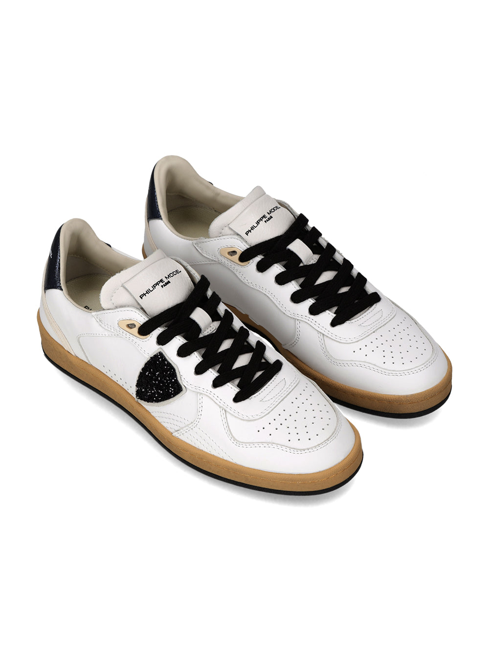 PHILIPPE MODEL SNEAKER PGAL LOW VG02 VEAU GLITTER BLANC NOIR