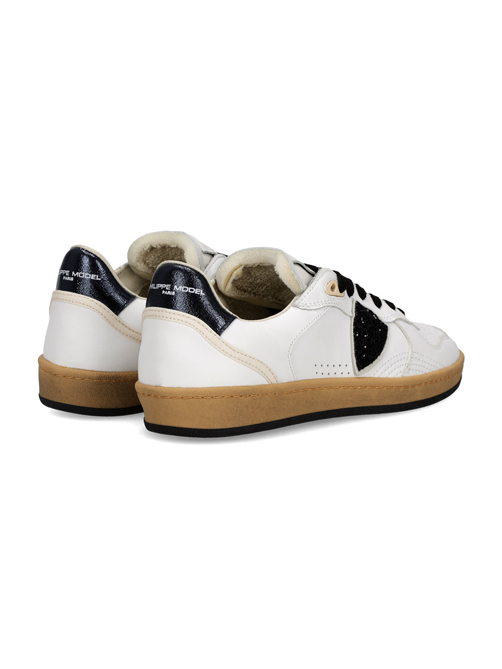 PHILIPPE MODEL SNEAKER PGAL LOW VG02 VEAU GLITTER BLANC NOIR