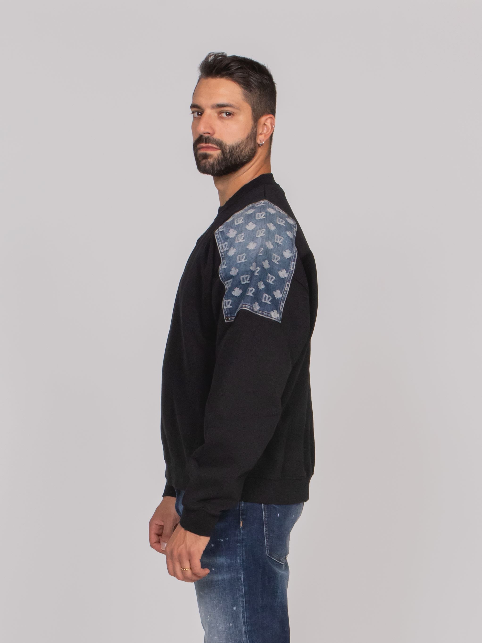 DSQUARED2 FELPA MONOGRAM 900 NERO
