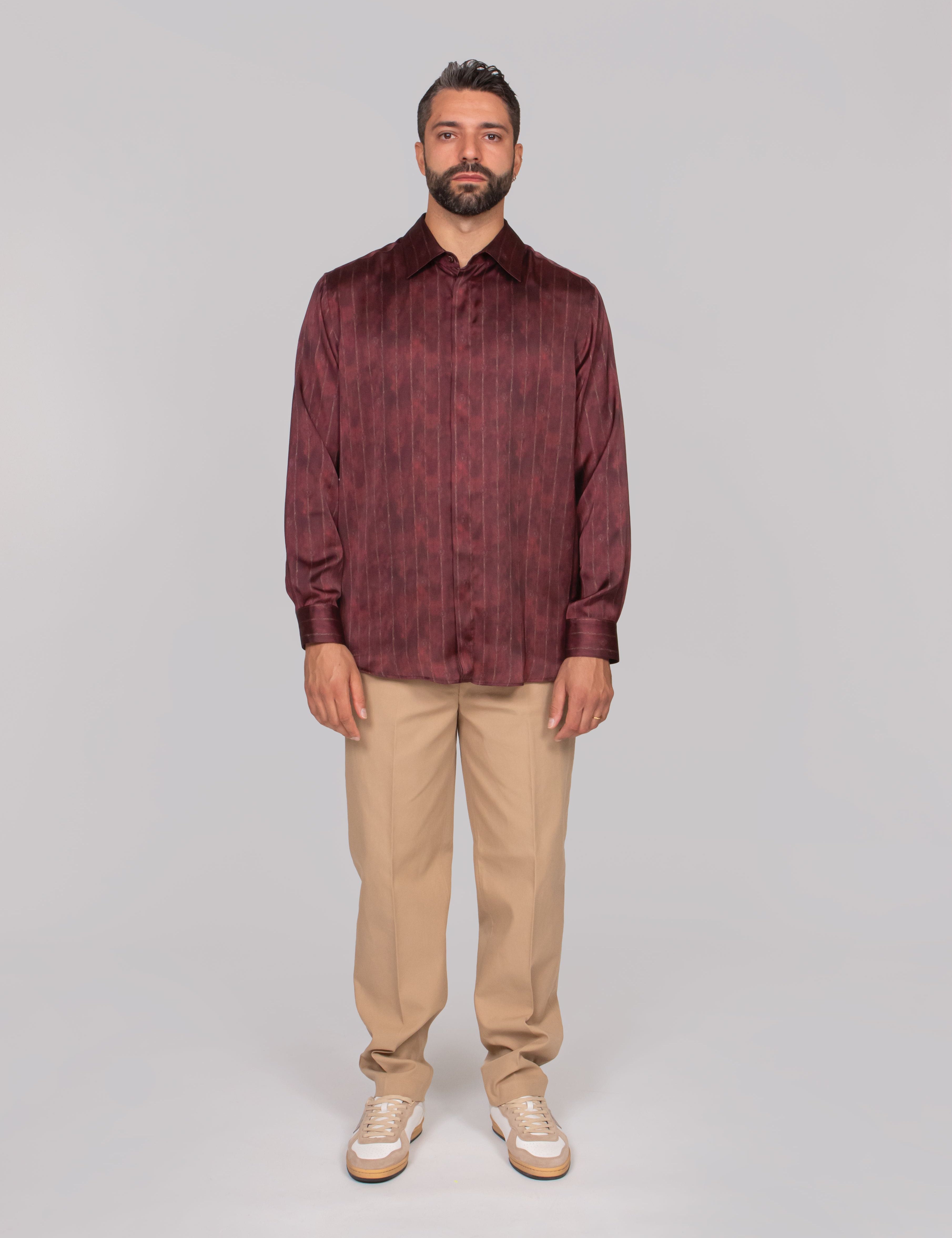 EMPORIO ARMANI CAMICIA  F5078 BORDEAUX