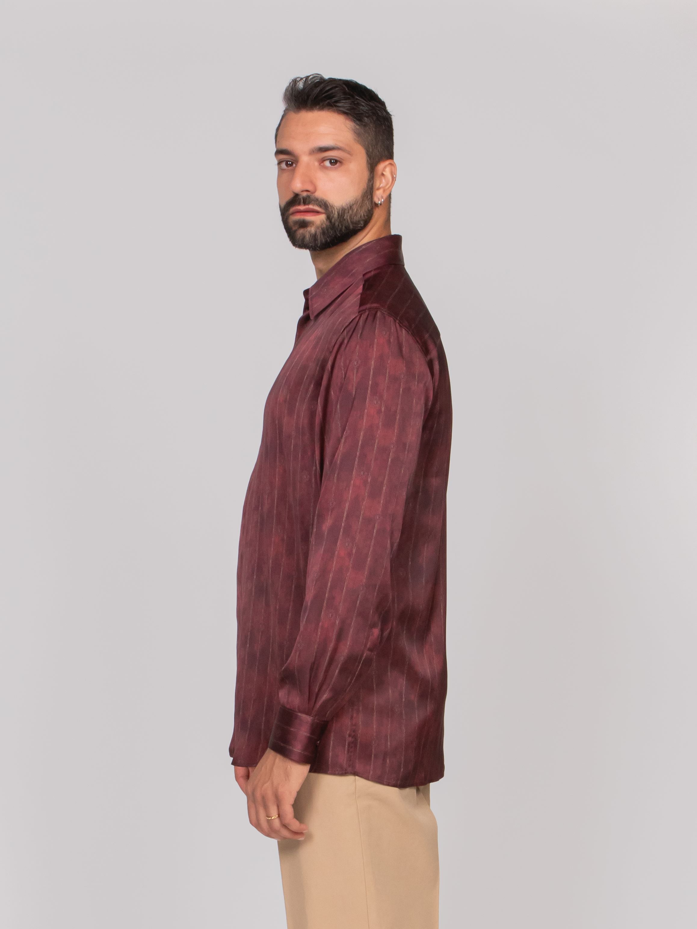 EMPORIO ARMANI CAMICIA  F5078 BORDEAUX