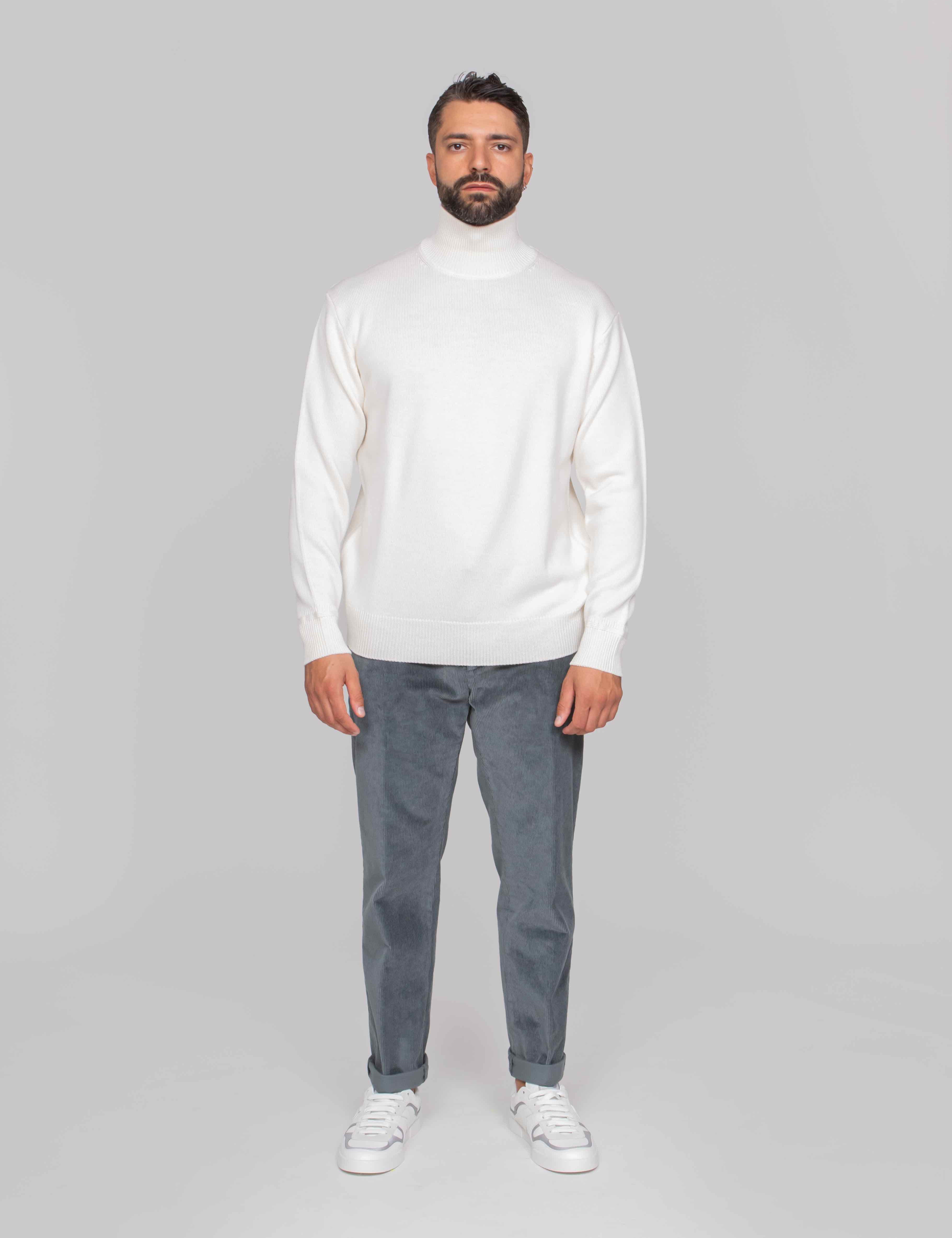 PAOLO PECORA MAGLIA LUPETTO 1102 PANNA