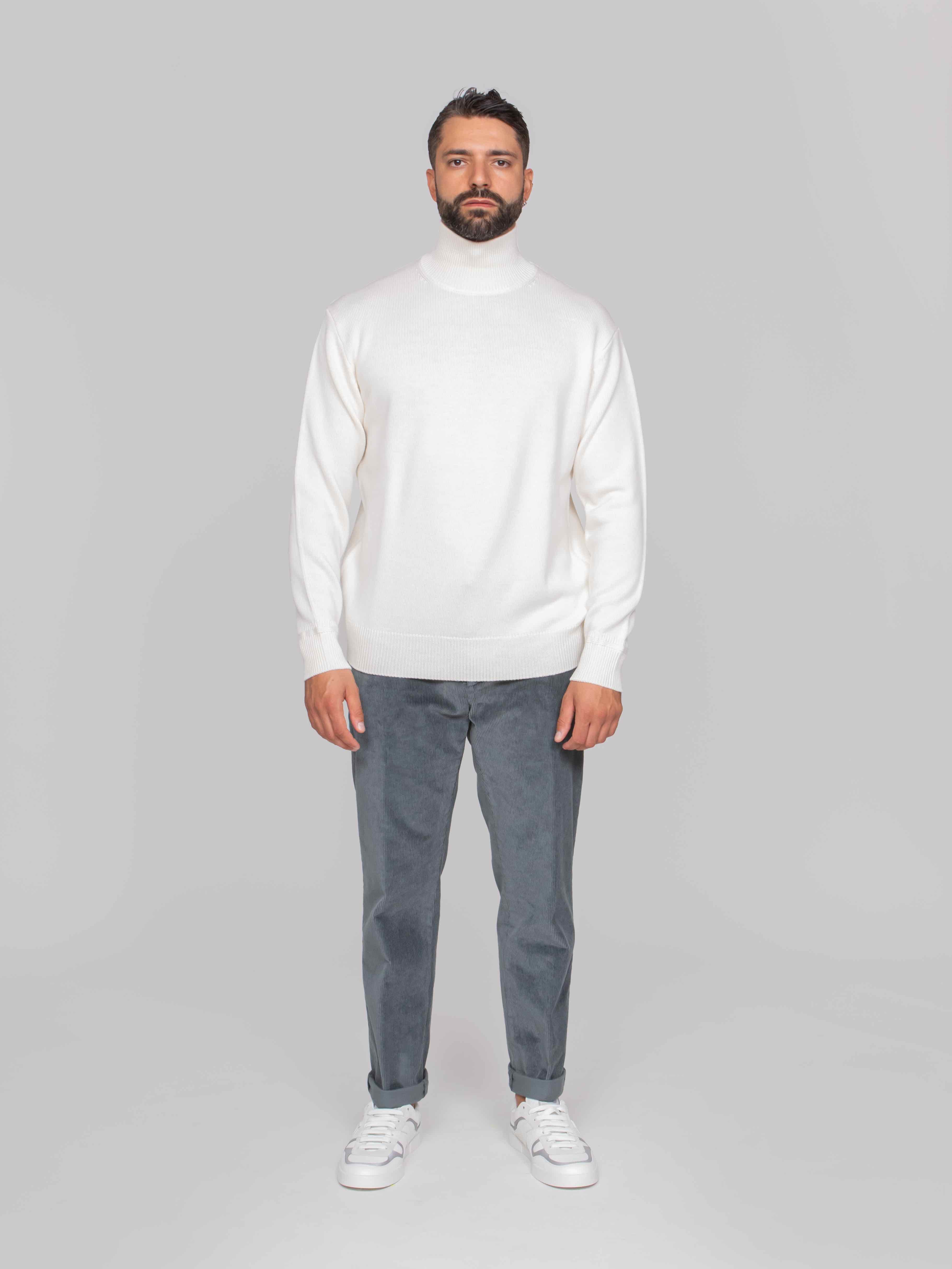 PAOLO PECORA MAGLIA LUPETTO 1102 PANNA