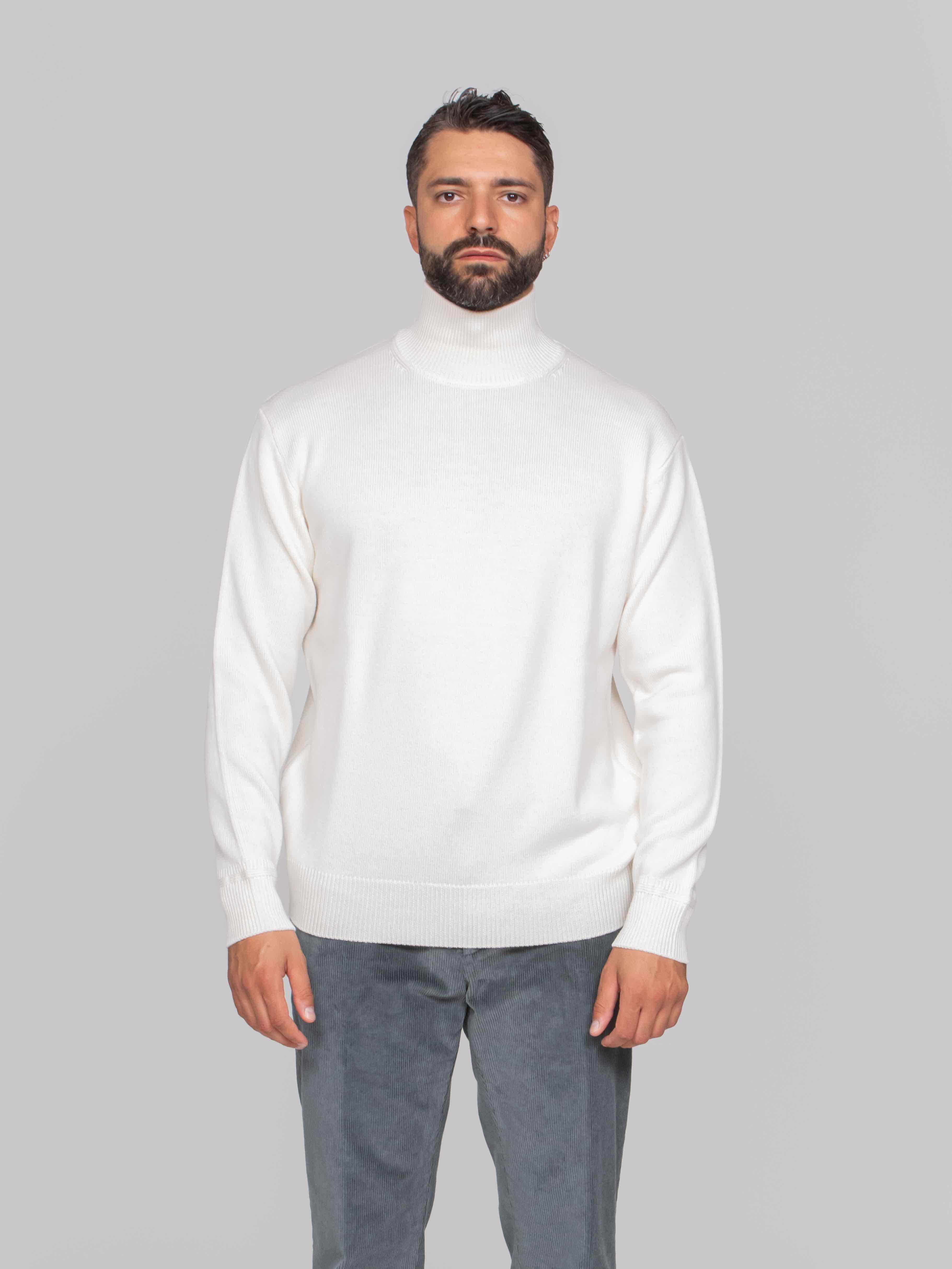 PAOLO PECORA MAGLIA LUPETTO 1102 PANNA