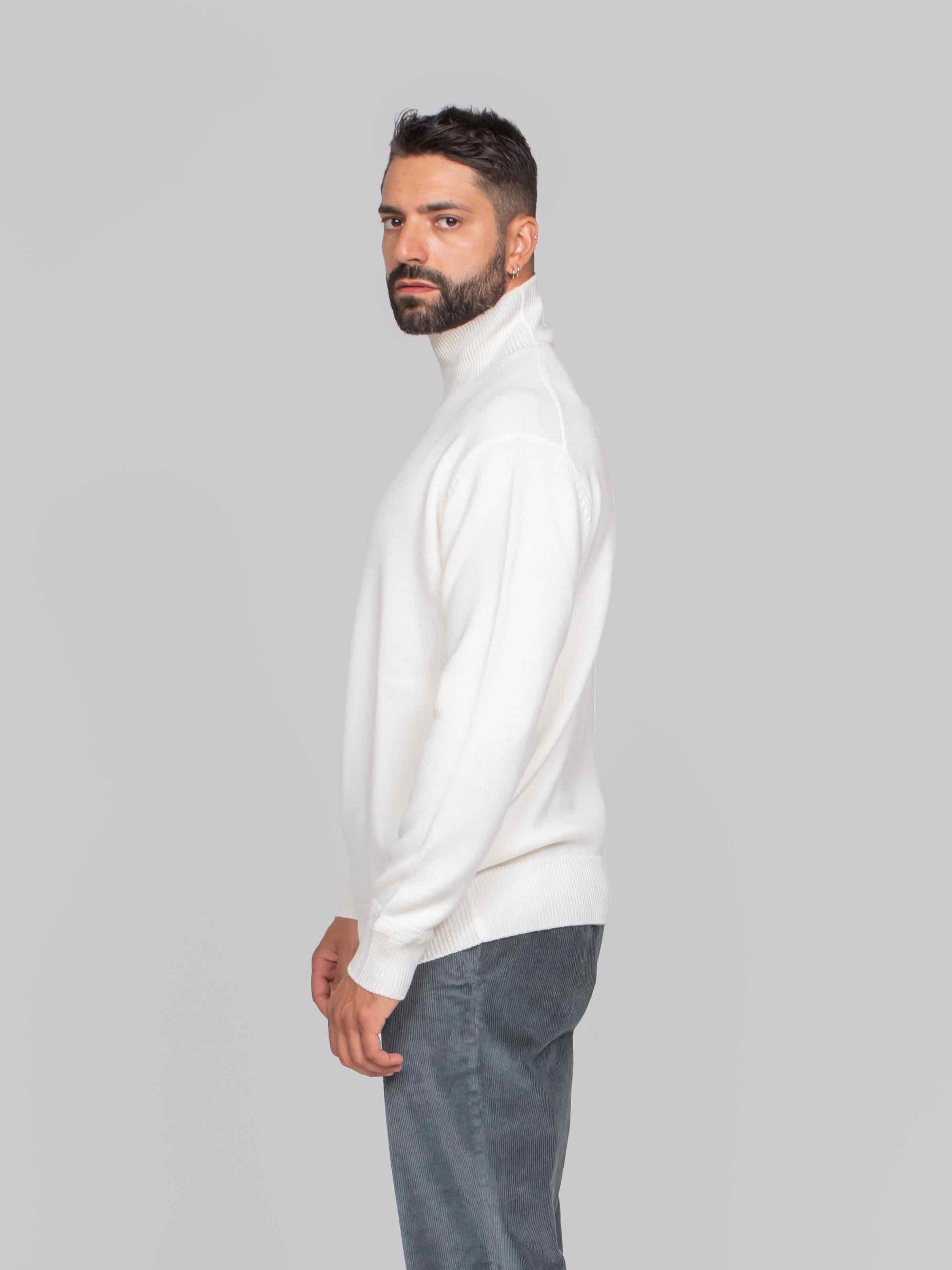 PAOLO PECORA MAGLIA LUPETTO 1102 PANNA