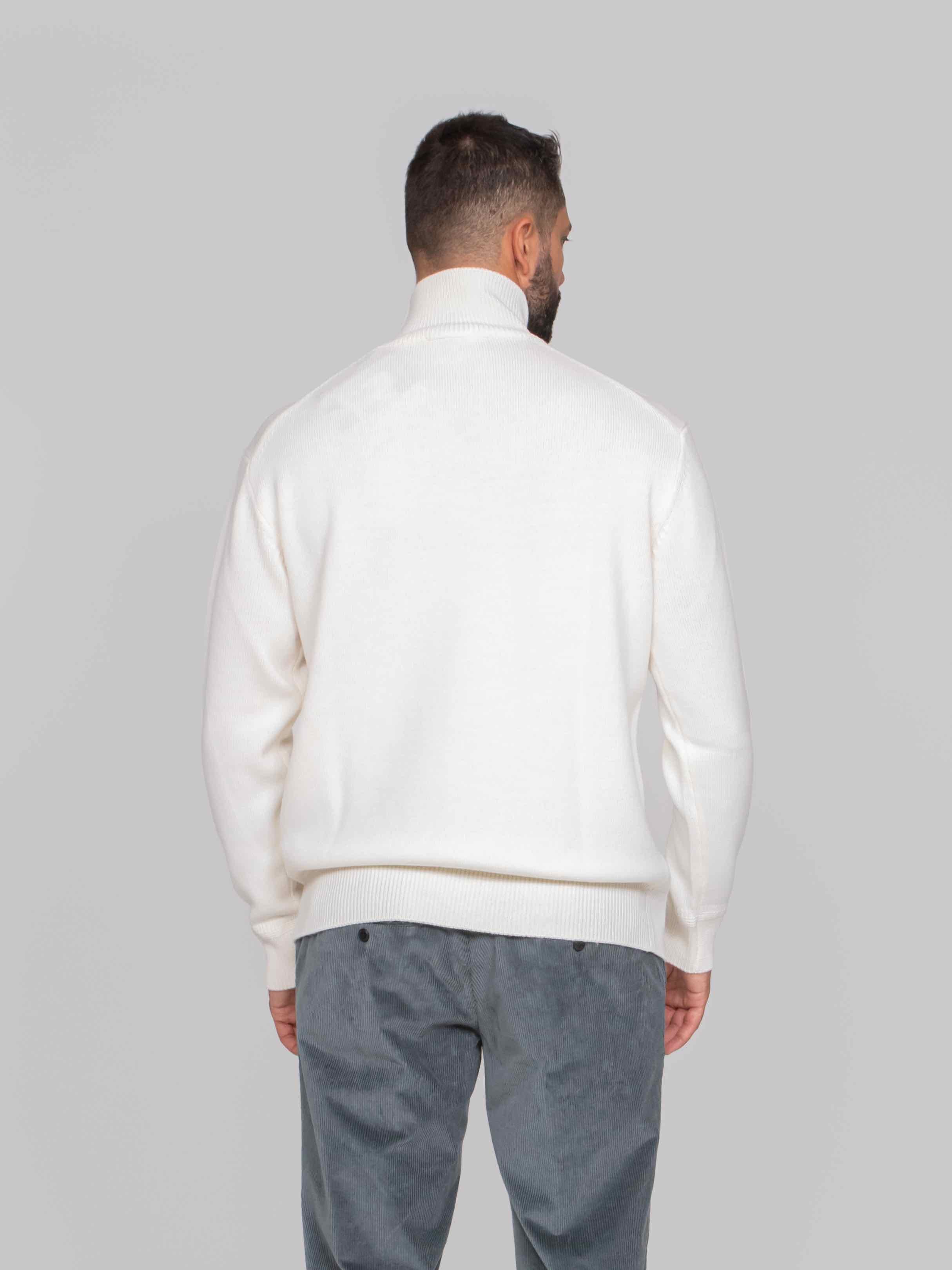 PAOLO PECORA MAGLIA LUPETTO 1102 PANNA