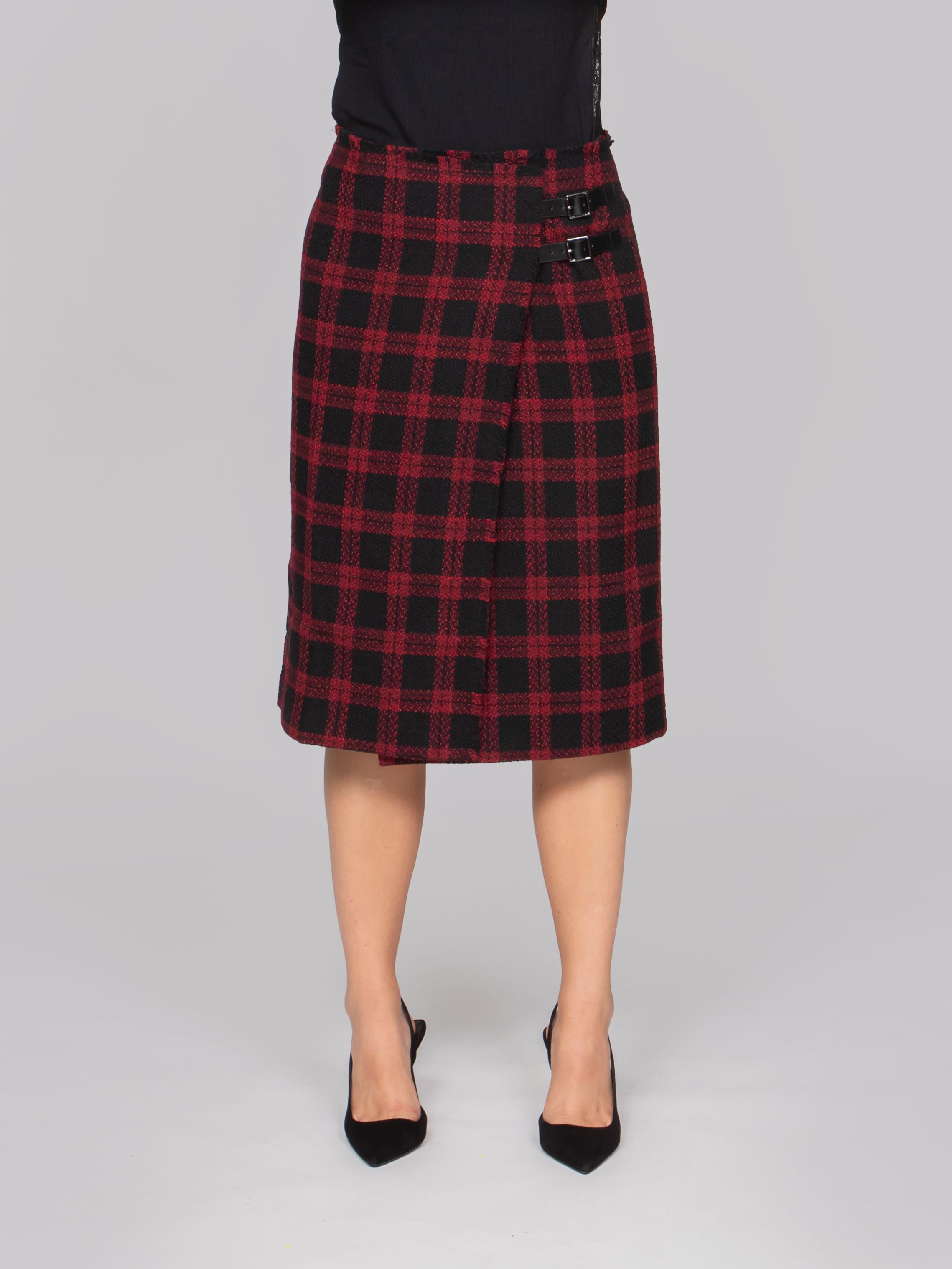 PINKO GONNA ZR4 NERO/ROSSO