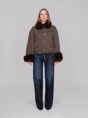 PINKO GIUBBINO L64 MARRONE - CAFFE
