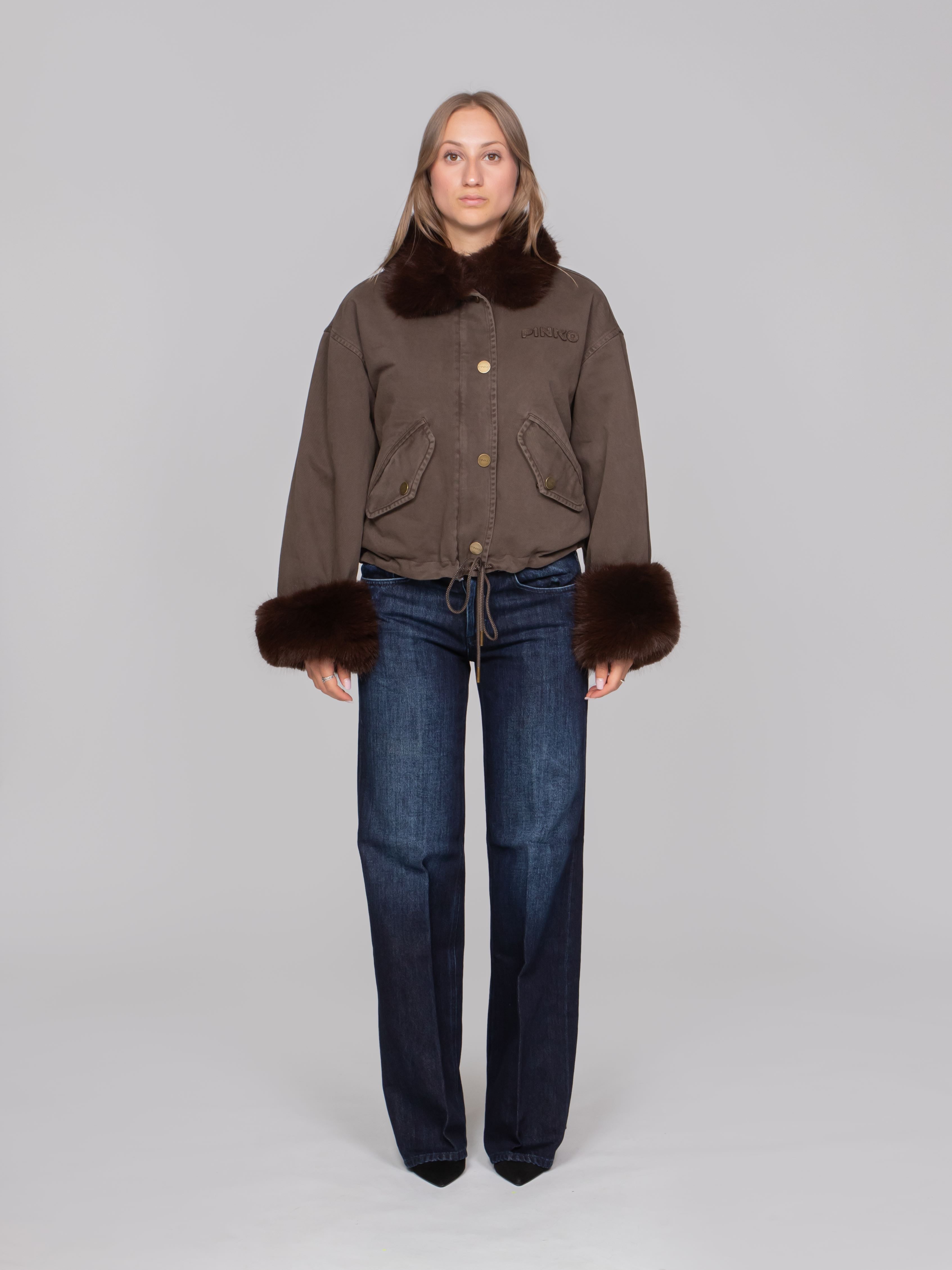 PINKO GIUBBINO L64 MARRONE - CAFFE