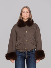 PINKO GIUBBINO L64 MARRONE - CAFFE