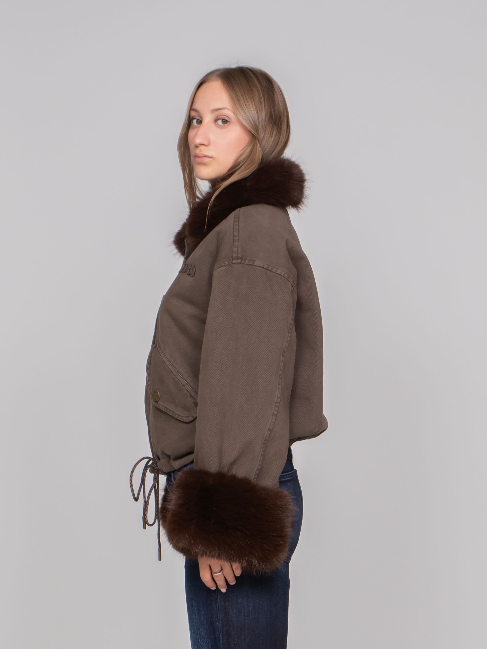 PINKO GIUBBINO L64 MARRONE - CAFFE