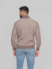 BALLANTYNE CARDIGAN CON ZIP 94554 NUT/BEIGE