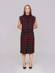 PINKO GILET ZR4 NERO/ROSSO
