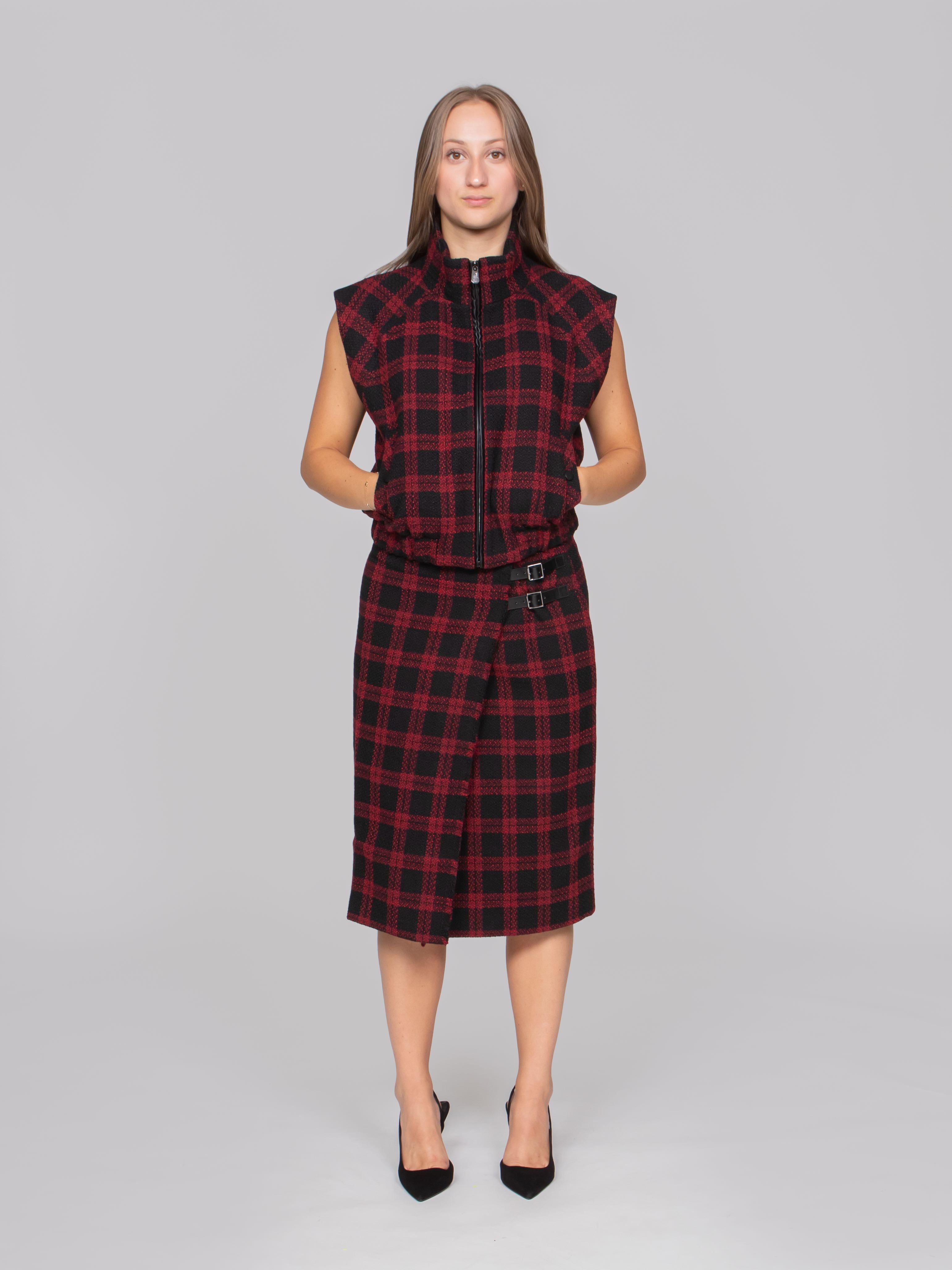 PINKO GILET ZR4 NERO/ROSSO