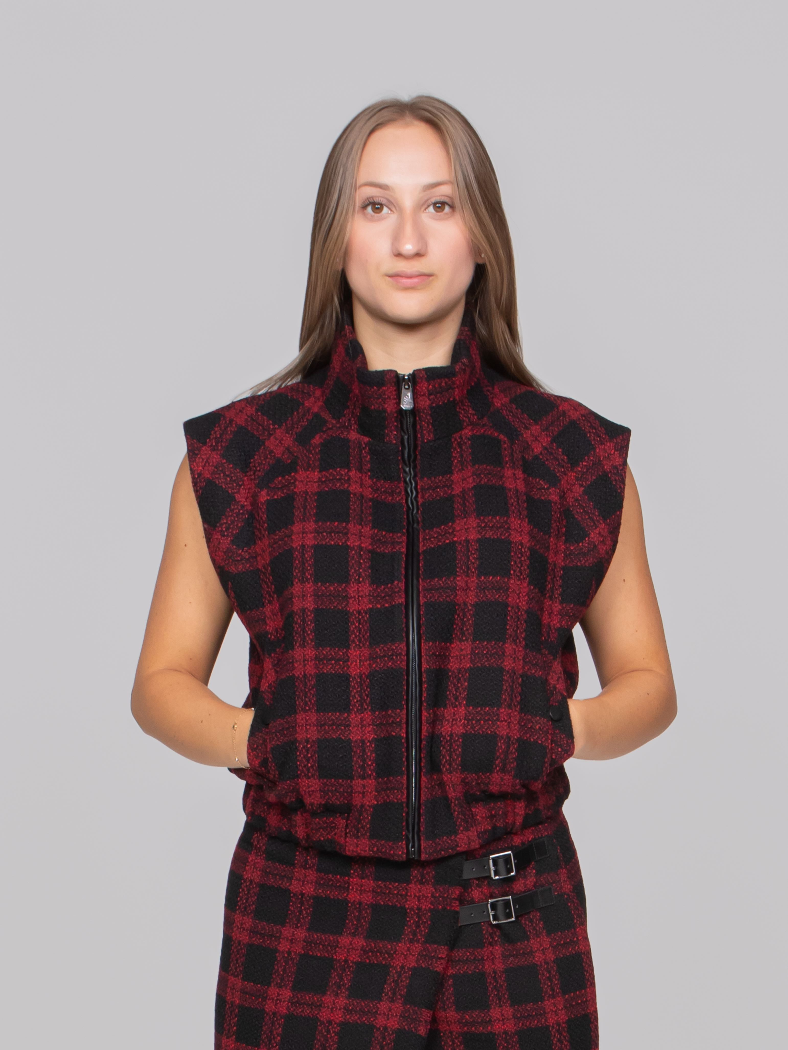 PINKO GILET ZR4 NERO/ROSSO