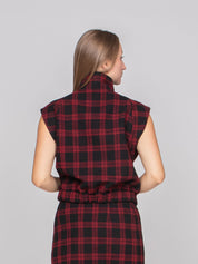 PINKO GILET ZR4 NERO/ROSSO