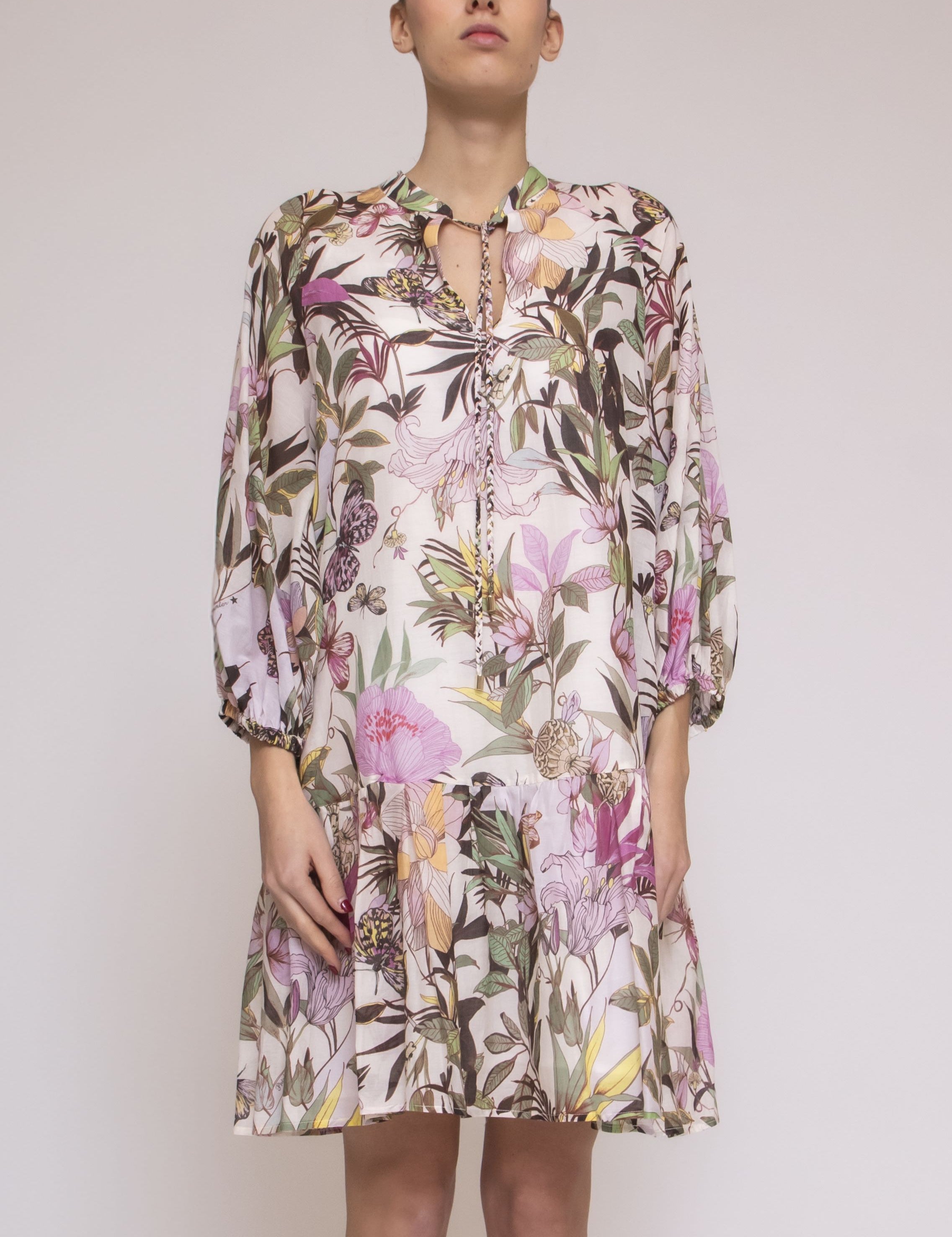 Shirtaporter Abito 1.MEXICAN GARDEN BIANCO