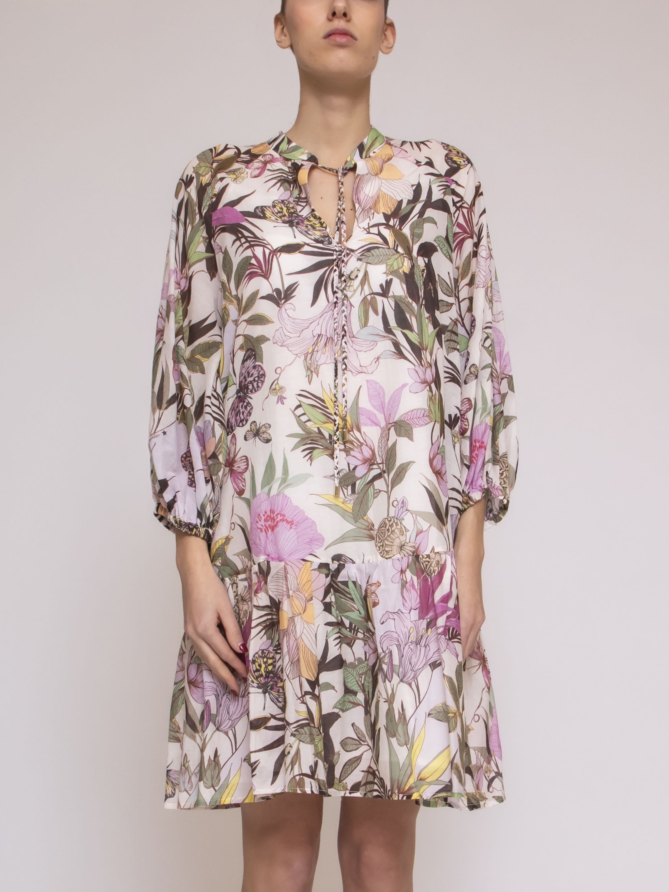 Shirtaporter Abito 1.MEXICAN GARDEN BIANCO