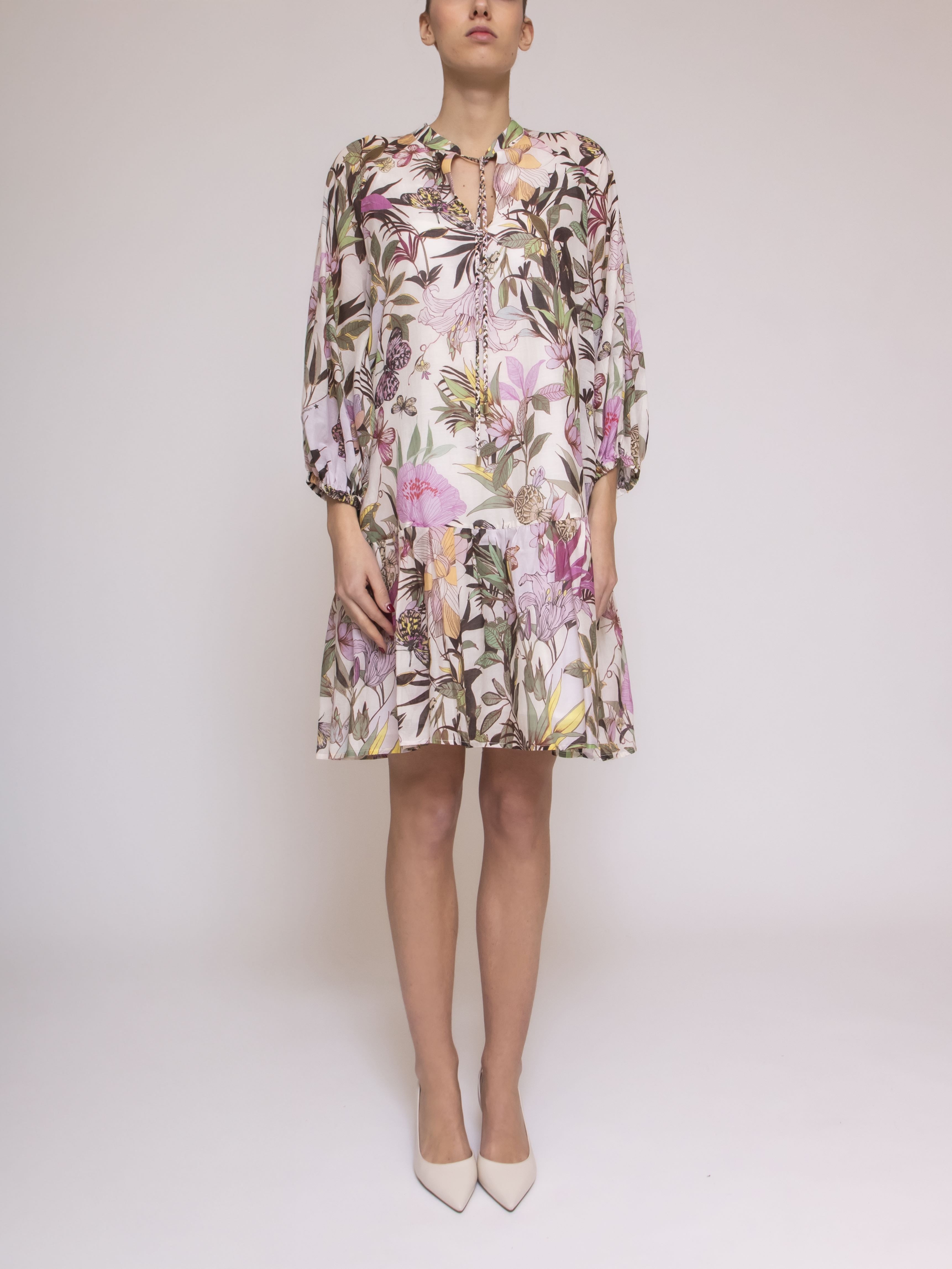 Shirtaporter Abito 1.MEXICAN GARDEN BIANCO