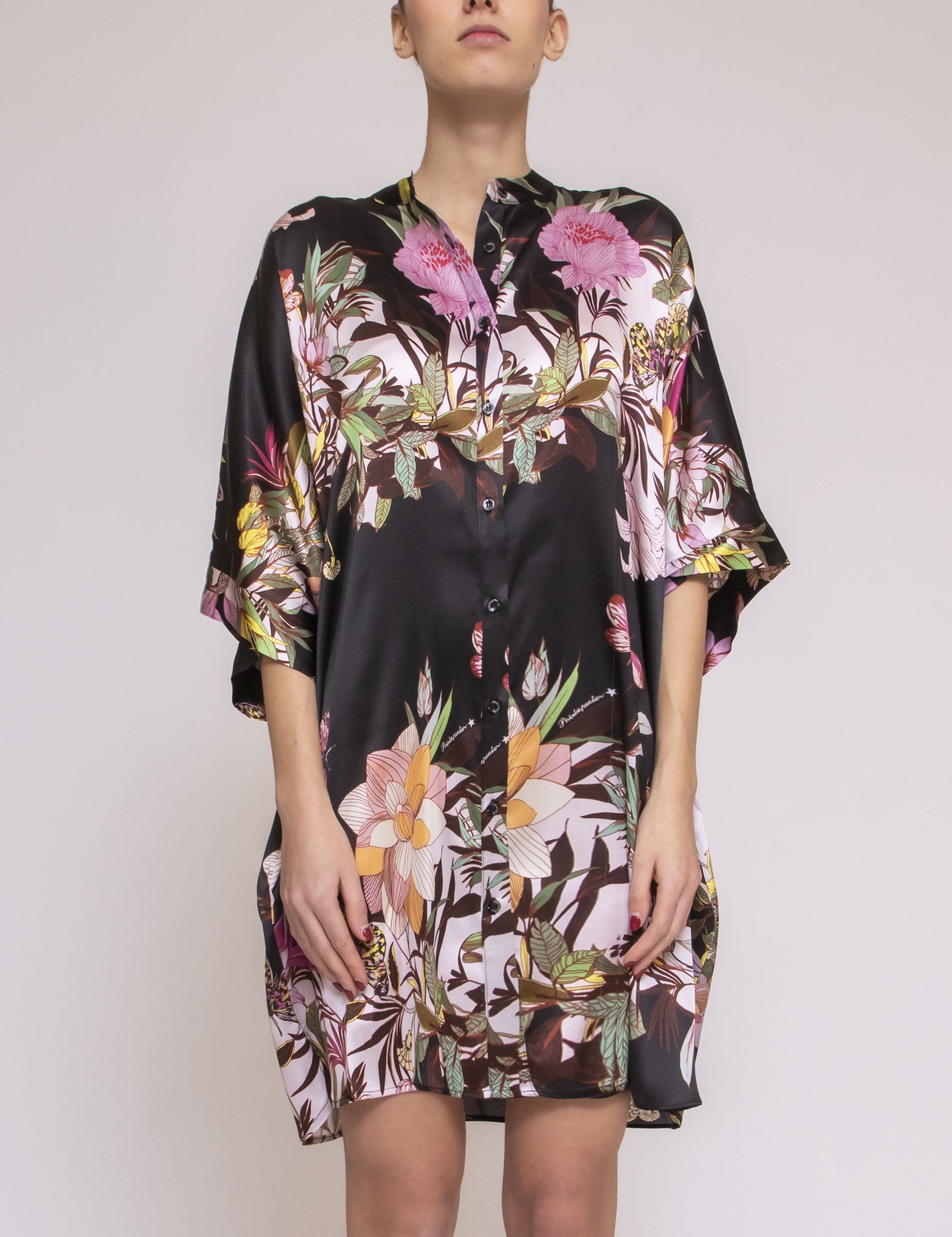 Shirtaporter Abito 2.MEXICAN GARDEN NERO