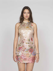 Cavalli Abito D0509 GREEN/FUCHSIA