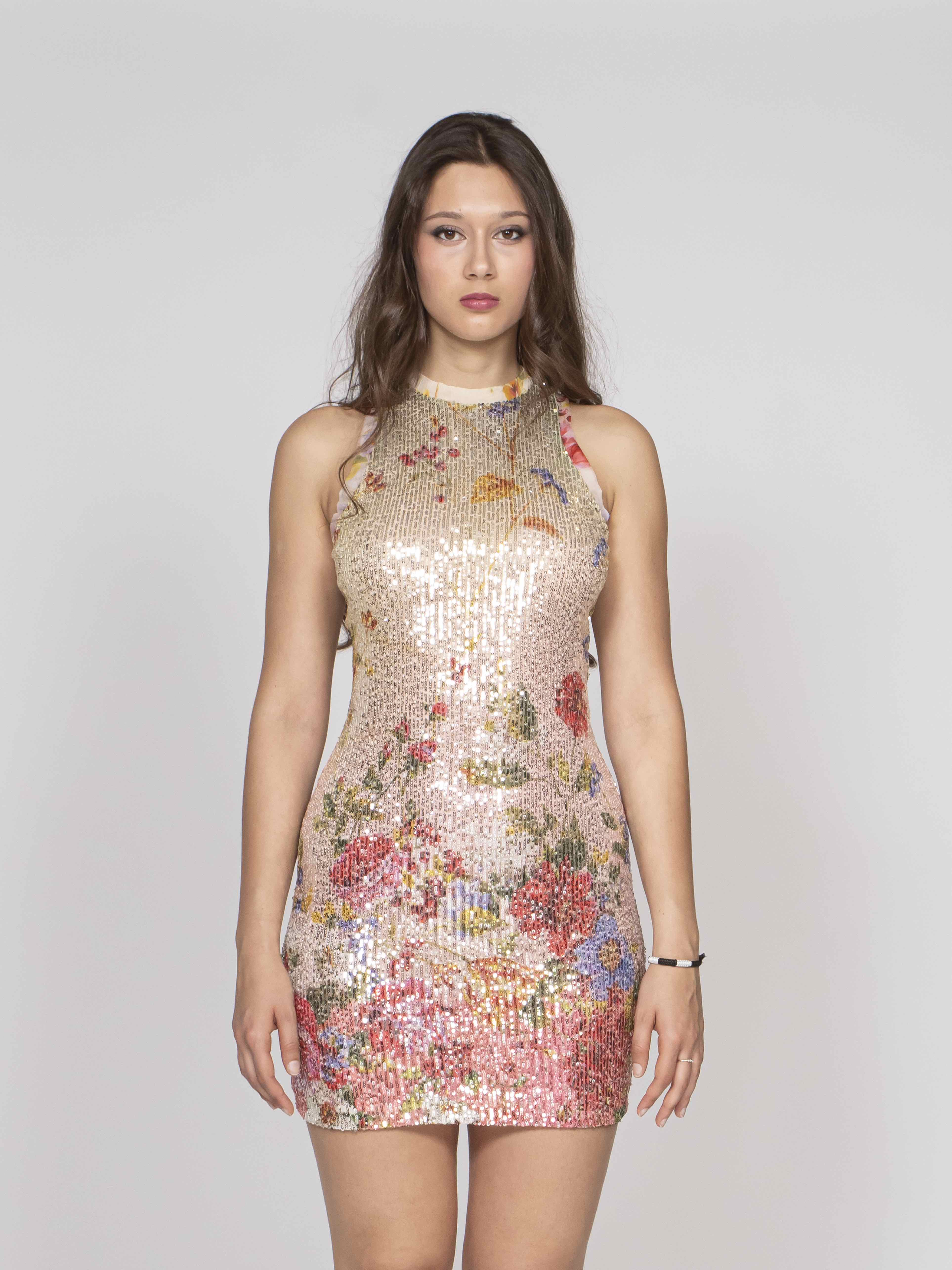 Cavalli Abito D0509 GREEN/FUCHSIA