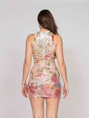 Cavalli Abito D0509 GREEN/FUCHSIA