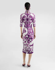 Dolce & Gabbana Abito IP3TN MIX MAIOLICA VIOLA