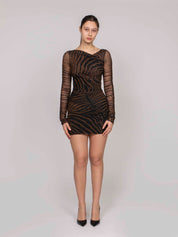 Blumarine Abito M5179 TOFFEE BROWN/BLACK