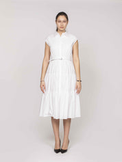 Michael Kors Abito Poplin Midi 100 WHITE