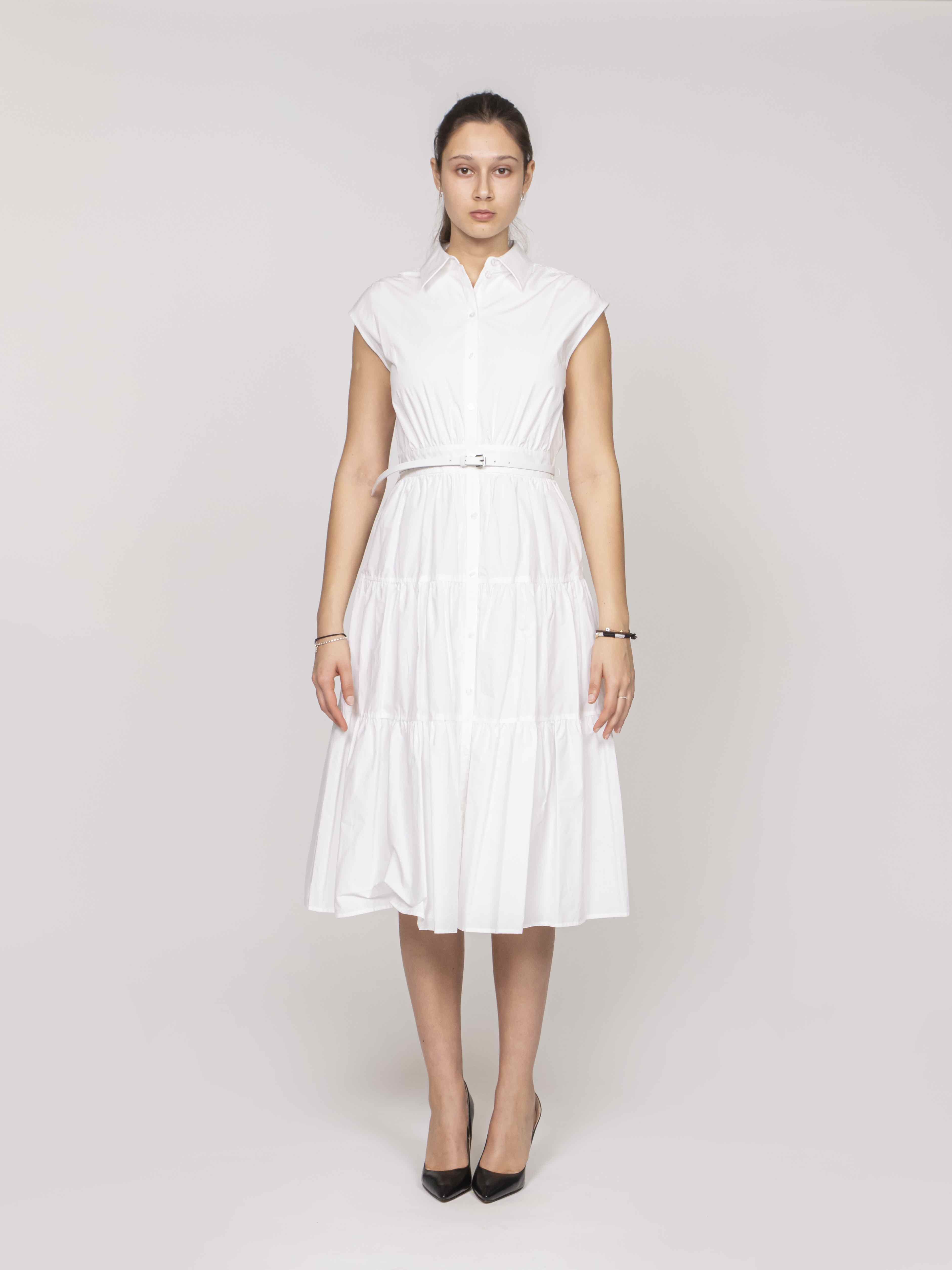 Michael Kors Abito Poplin Midi 100 WHITE