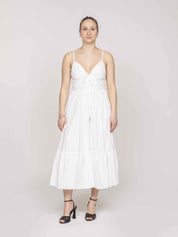 Michael Kors Abito Poplin Midi 100 WHITE