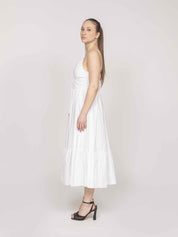 Michael Kors Abito Poplin Midi 100 WHITE