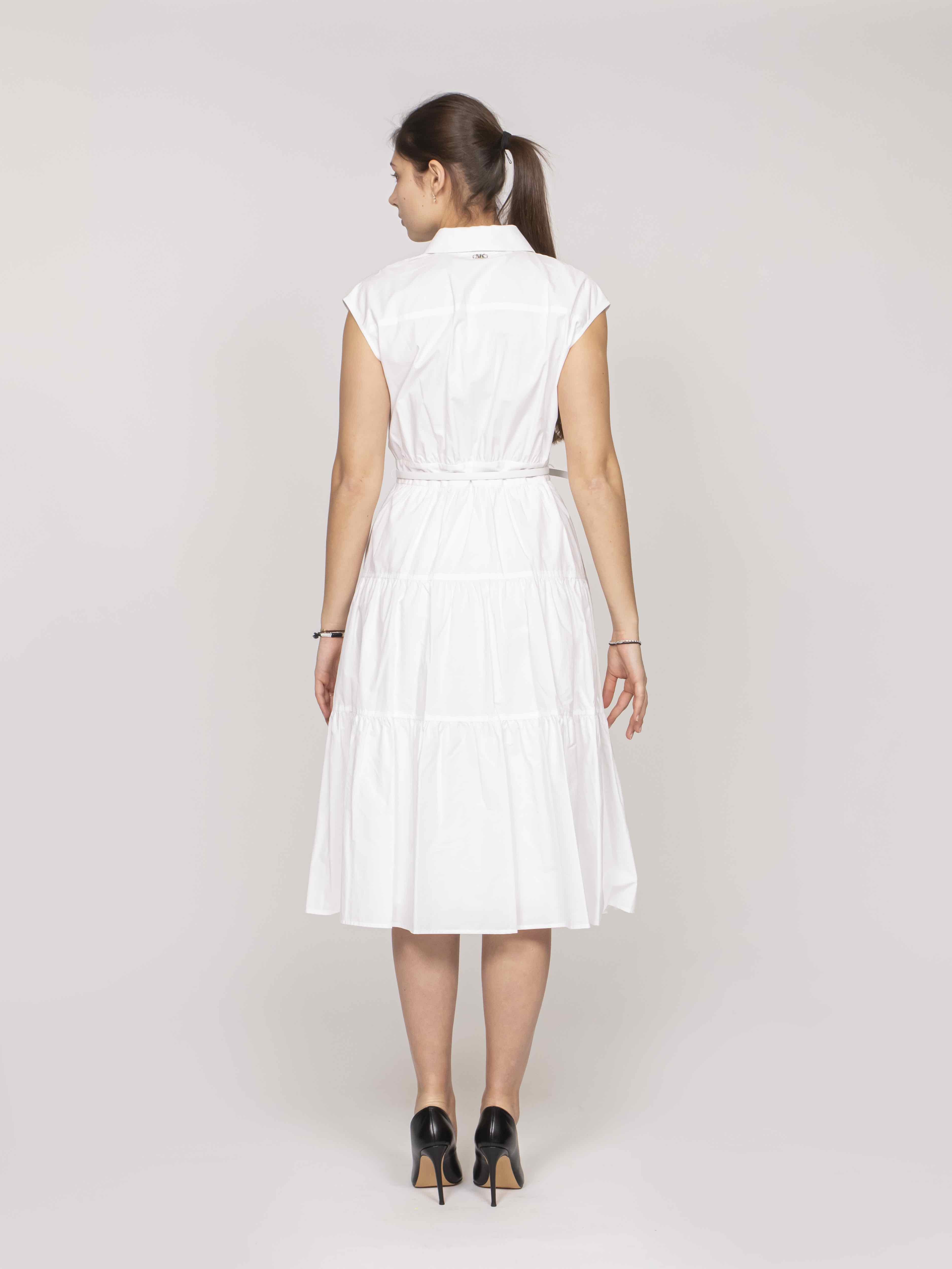 Michael Kors Abito Poplin Midi 100 WHITE