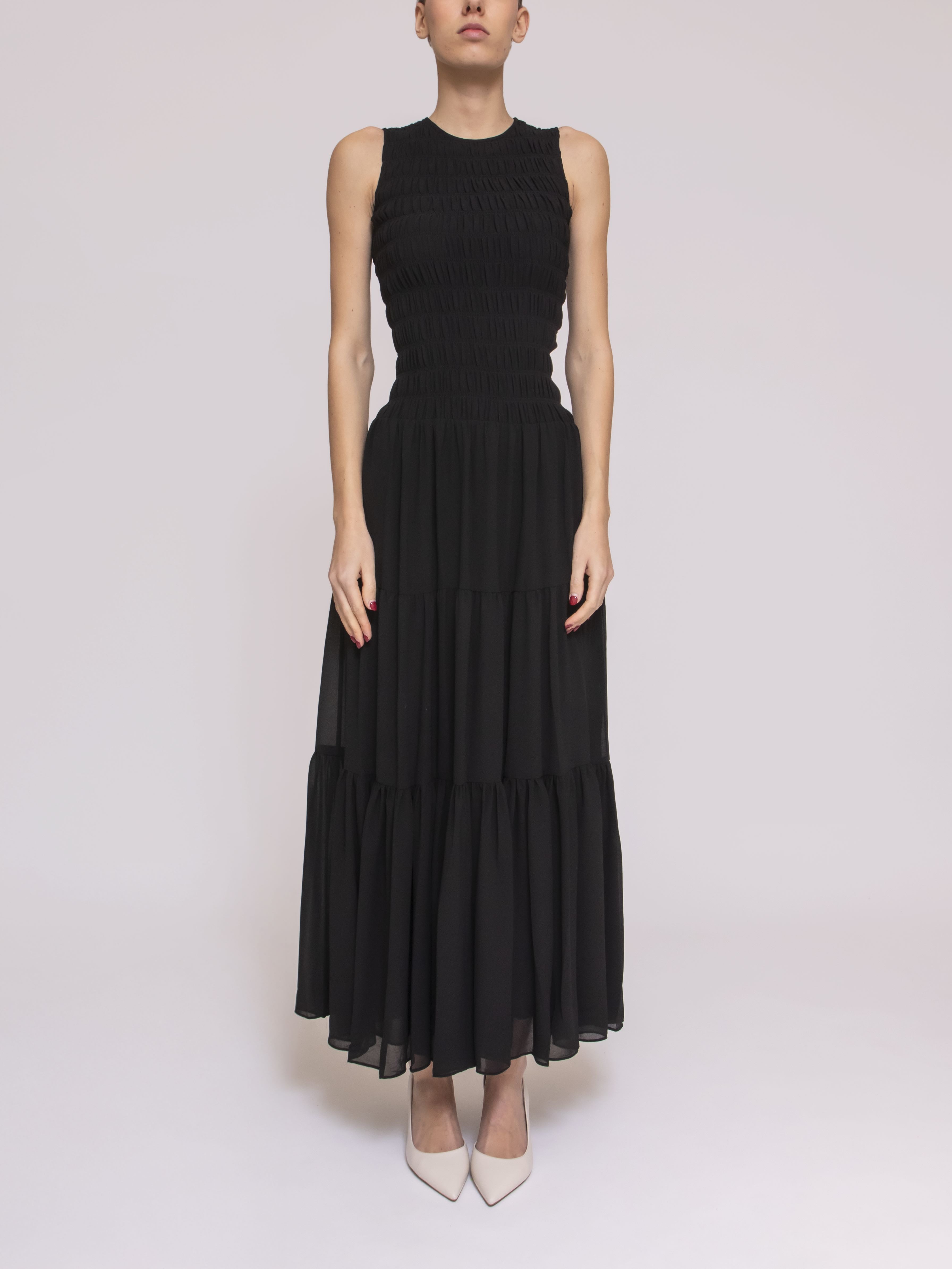 Michael Kors Abito Smocked Tank 001 BLACK