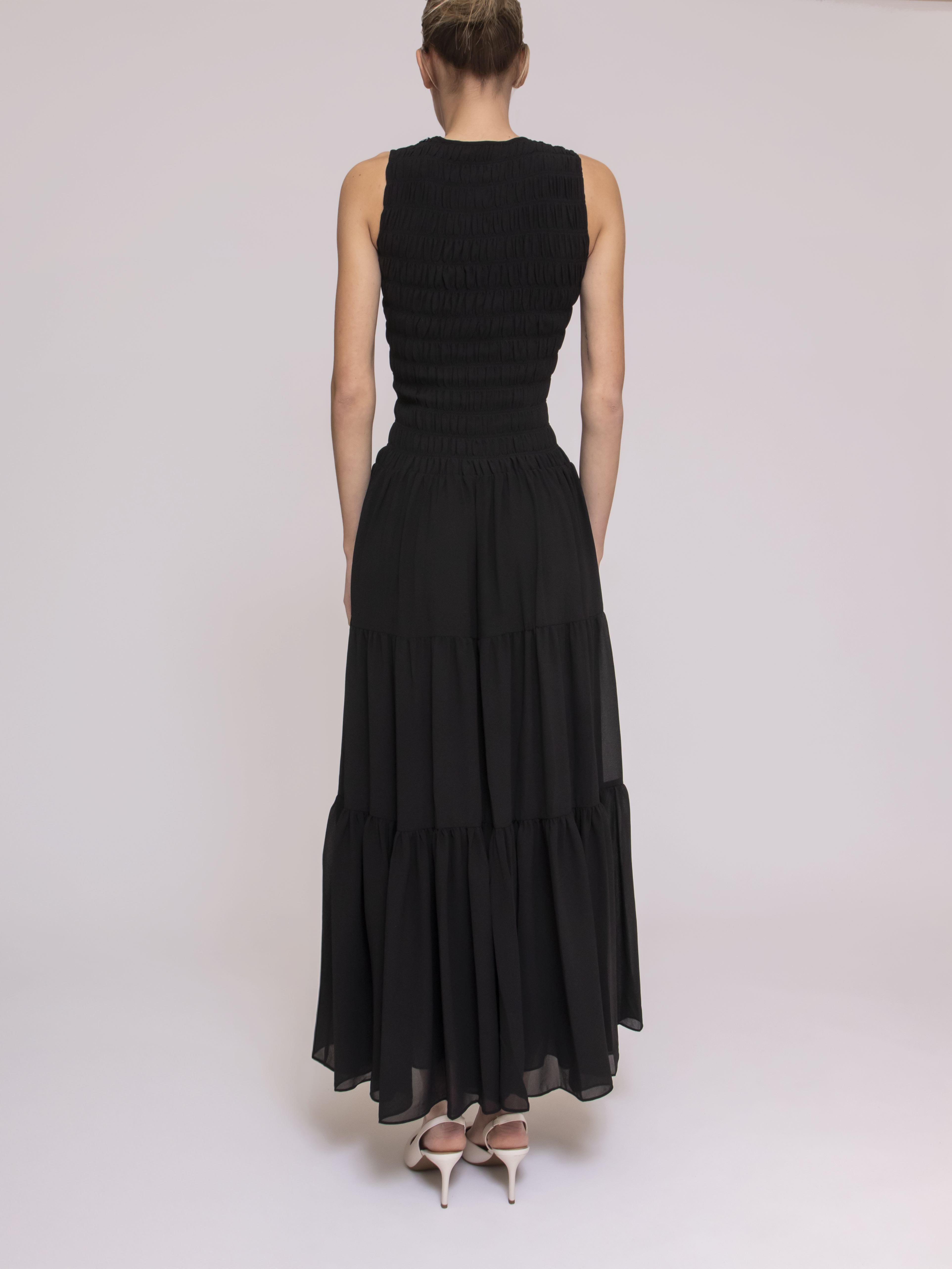 Michael Kors Abito Smocked Tank 001 BLACK