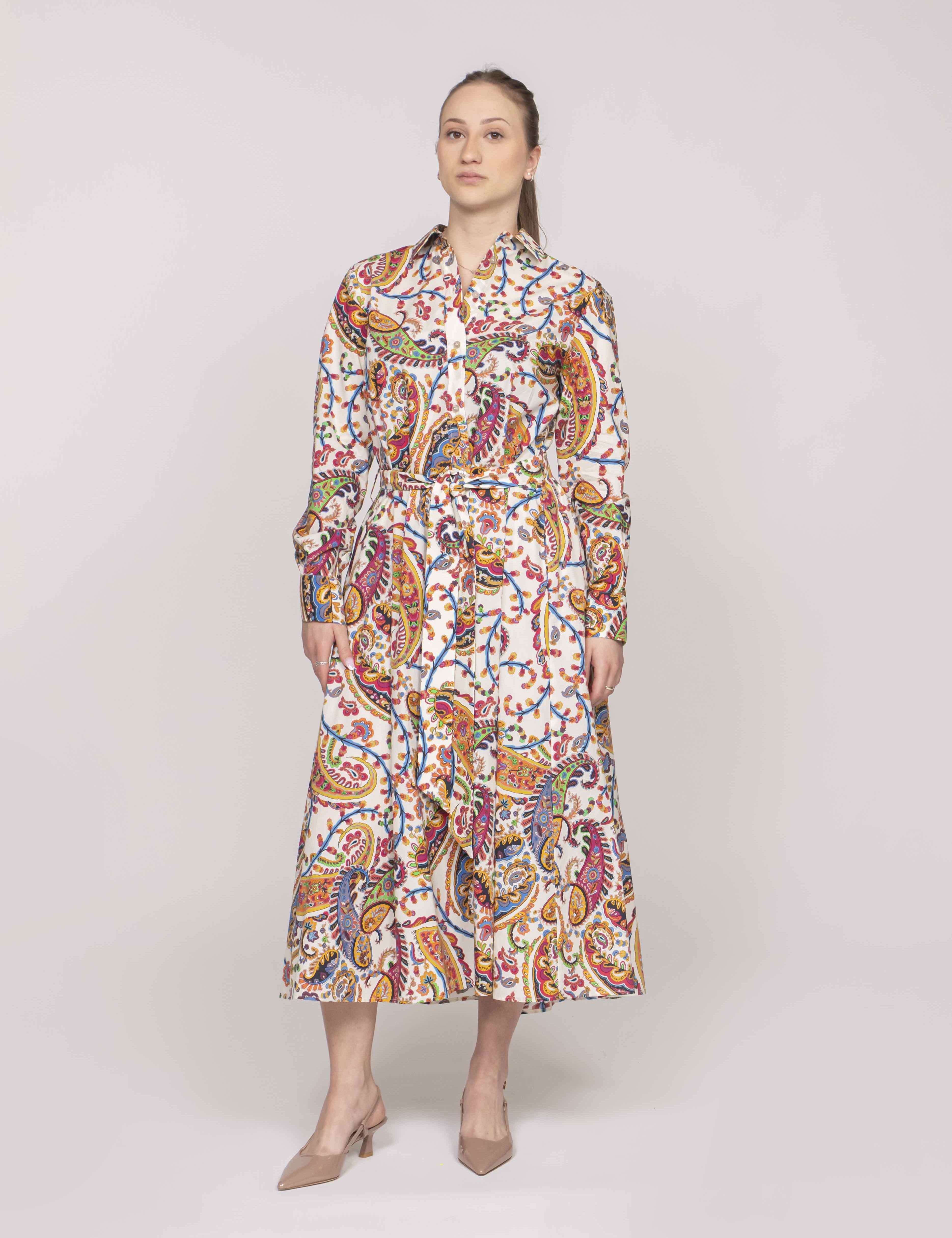 Etro Abito X0801 STAMPA F.DO BIANCO
