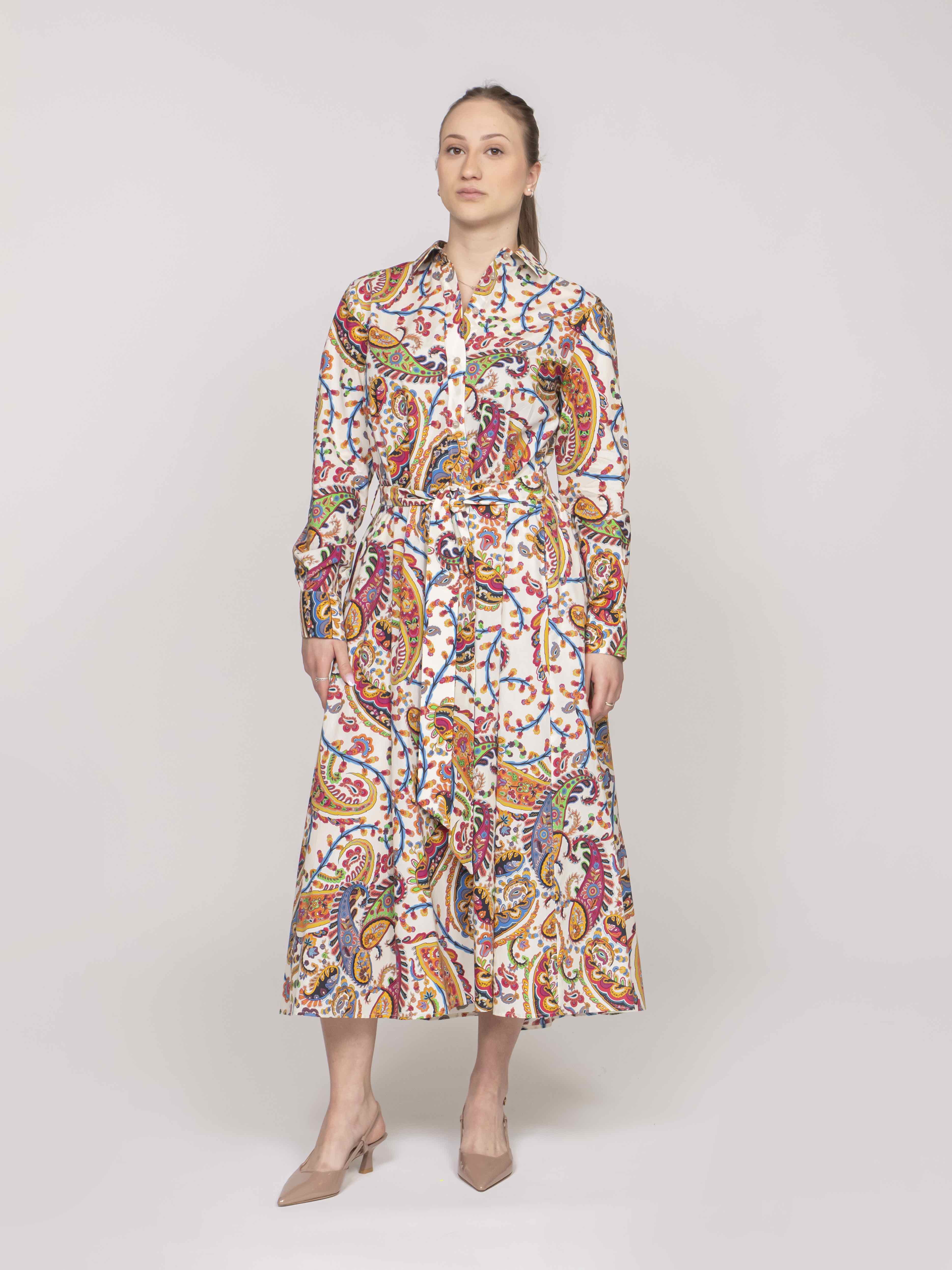 Etro Abito X0801 STAMPA F.DO BIANCO